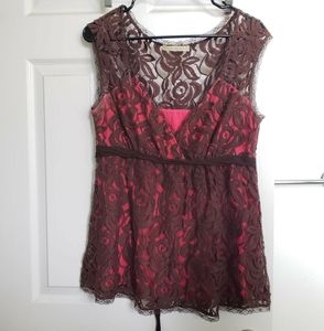Weston Wear Anthropologie lace overlay top